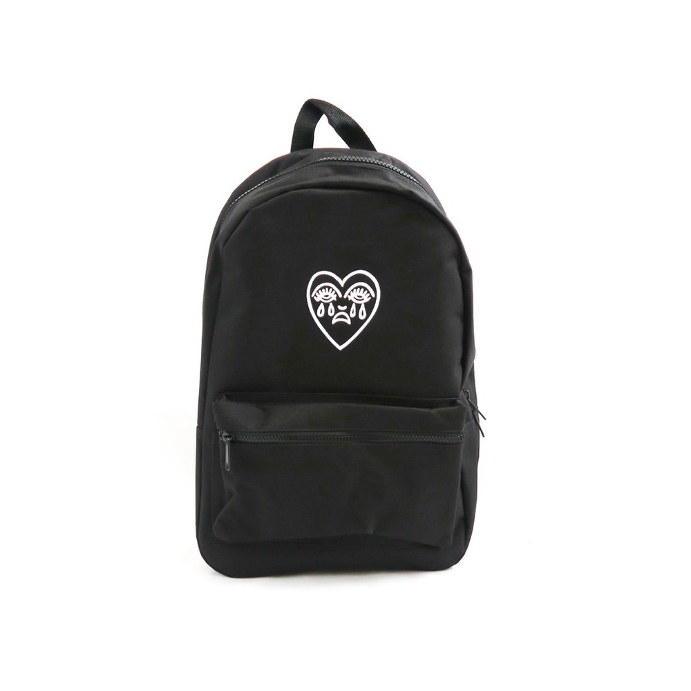 Cousins Collective Crying Heart Embroidered Small Backpack Black​